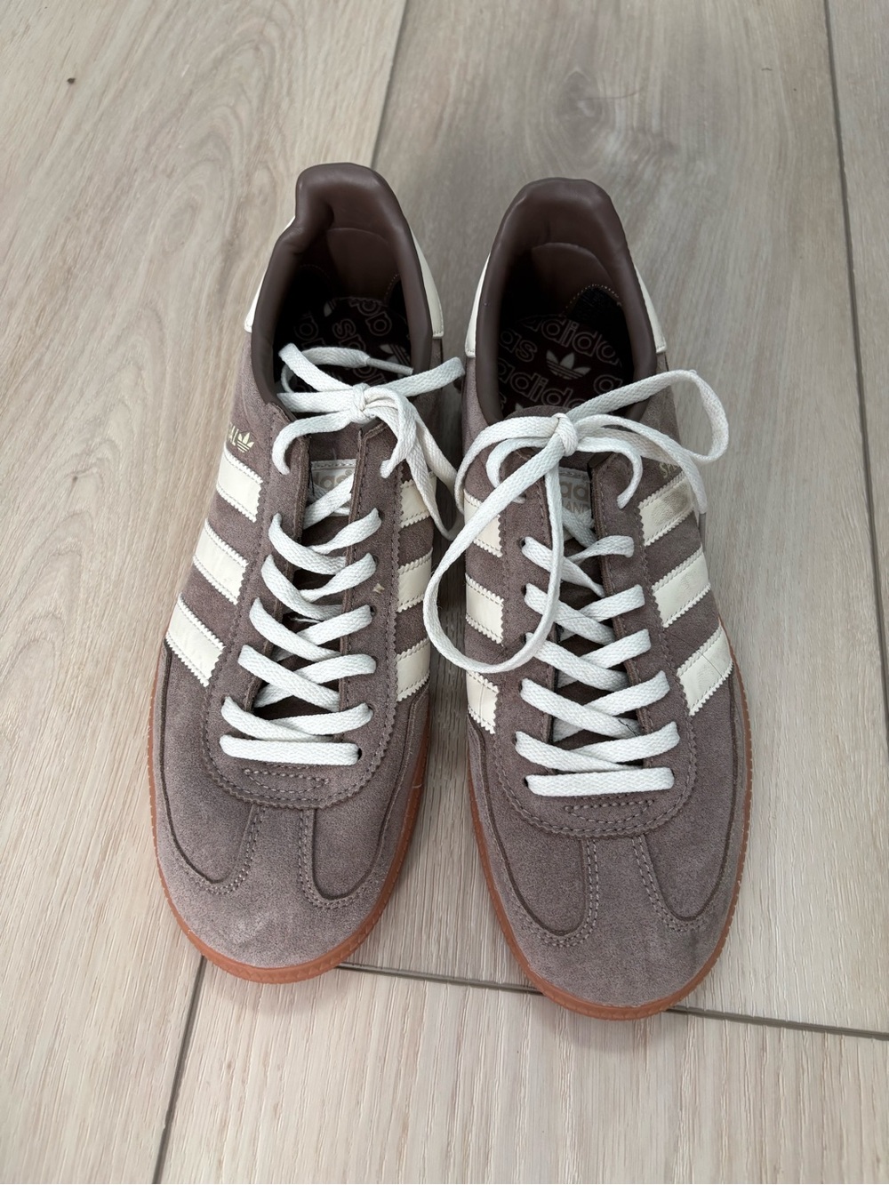adidas Suede Low-Top Sneakers in Brown and White - Picture 4 of 5